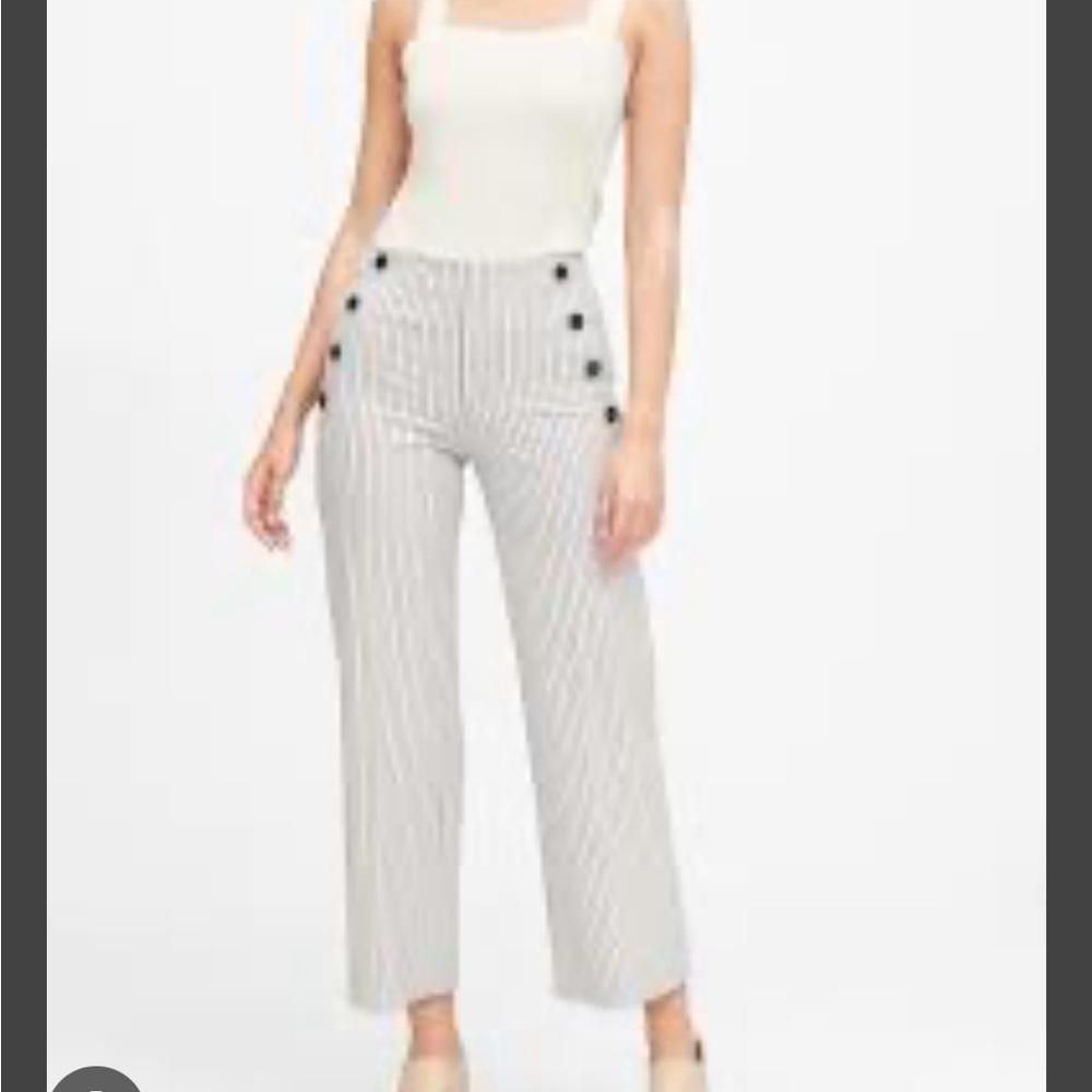 Banana Republic Petite Slim Wide-Leg Cropped Sailor Pant 4P